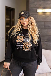 Трикотажний жіночий світшот двонитка "Safari" | Батал