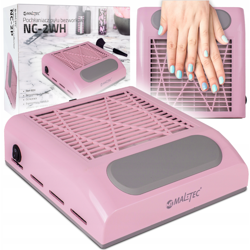 Витяжка для манікюру MalTec 80Вт рожево-пурпурний (Польща), фото 1