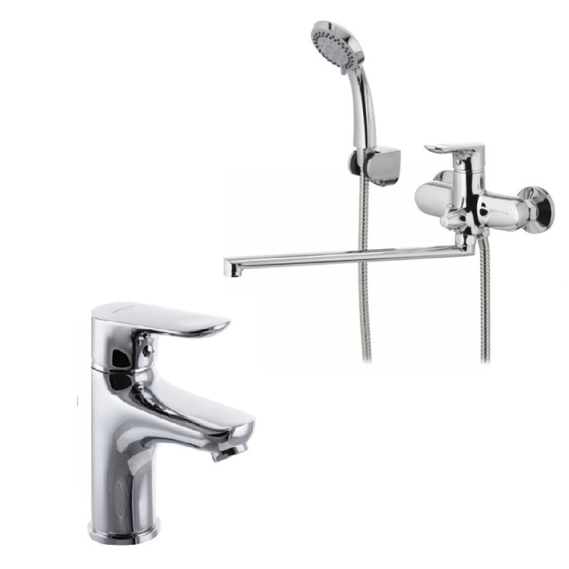 Набір 2в1 змішувач для ванни Mixxus Premium Donna 006 та умивальник Mixxus Premium Donna 001