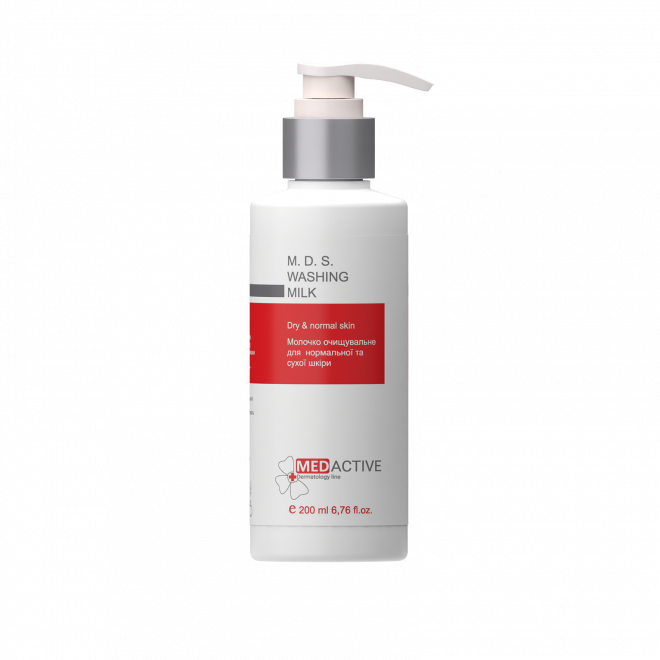 Очищувальне молочко для нормальної та сухої шкіри MedActive M. D. S. WASHING MILK dry normal skin