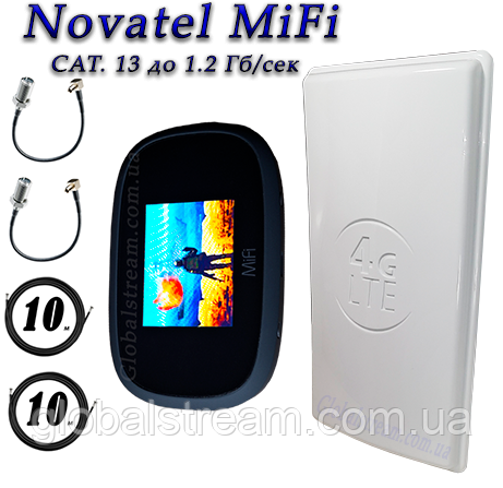 Комплект 4G/LTE Novatel Verizon MiFi 8000 (8800) Cat18 до 1.2 Гб/сек и Антенна планш. MIMO 2×24dbi (48дб)