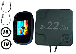 Повний комплект 4G/LTE/3G c Novatel Verizon MiFi 8000 (8800) Cat.18 до 1.2 Гб/с і Антена MIMO 2×22dbi (44дб)