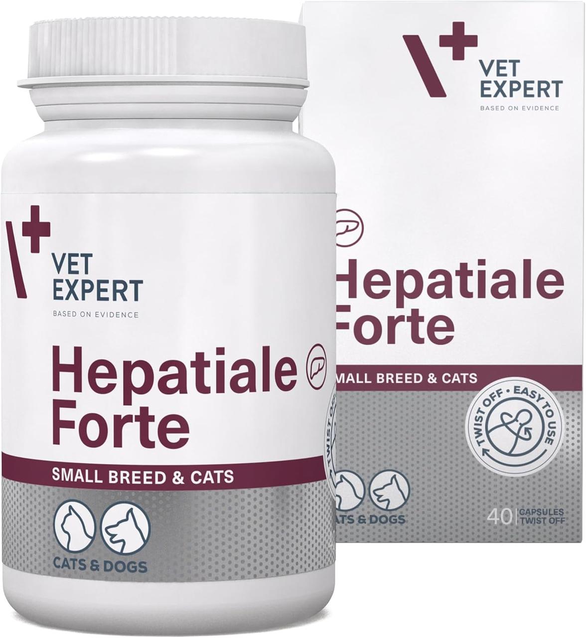 VetExpert Hepatiale Forte Харчова добавка для підтримки та захисту функцій печінки у кішок та собак малих порід40к