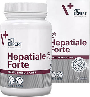 VetExpert Hepatiale Forte Харчова добавка для підтримки та захисту функцій печінки у кішок та собак малих порід40к
