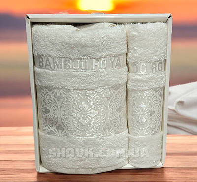 Набір бамбукових рушників 1+1 Cestepe Bamboo білий