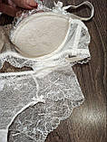 Комплект жіночої білизни білий, бюстгальтер анжеліка та мереживні трусики, фото 3