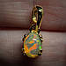 Кулон жіночий срібний 925 із позолотою з натуральним ефіопським опалом, фото 10