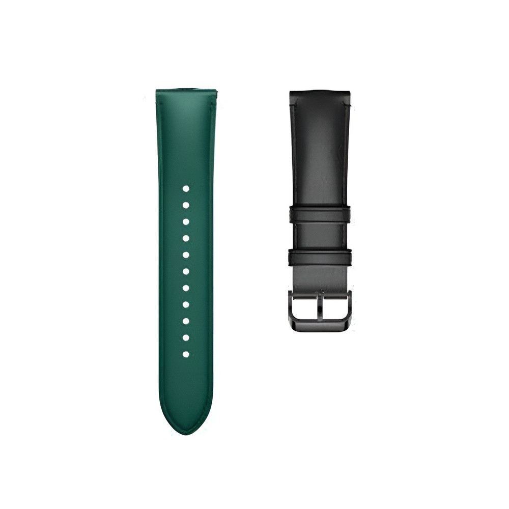 Ремінець шкіряний для годинника Xiaomi Watch 2/ 2Pro/ S4/ S3/ S2/ S1 22 мм Black-green, фото 1