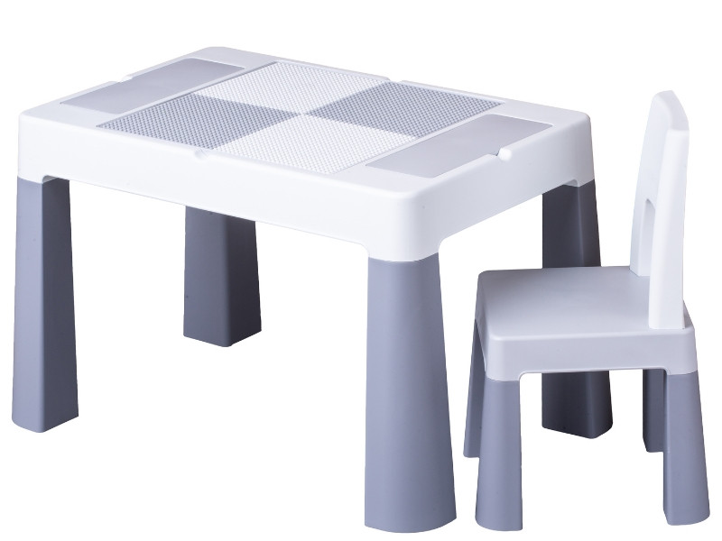 Комплект меблів Multifun стіл+1 стільчик Gray&White, фото 1
