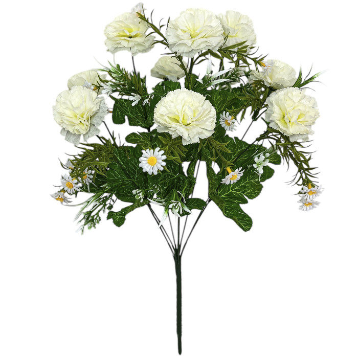 Штучні квіти букет гвоздик з дрібною ромашкою, 48см, фото 1
