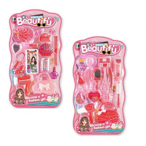 Перукарський набір KZ-2677AB 2 види фен гребінець сумочка аксессуари на планшетці 31х58см