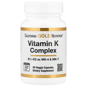 California Gold Nutrition Vitamin K Complex 120 mcg 60 капсул