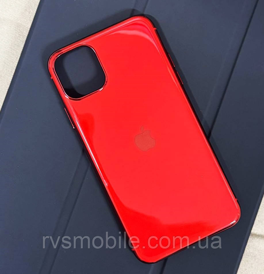 Силіконовий чохол для iPhone 11 Pro Max - Глянець з рамкою під метал, Червоний