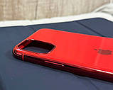Силіконовий чохол для iPhone 11 Pro Max - Глянець з рамкою під метал, Червоний, фото 3