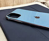 Силіконовий чохол для iPhone 11 Pro Max - Глянець з рамкою під метал, Сіро-блакитний+Срібло, фото 3