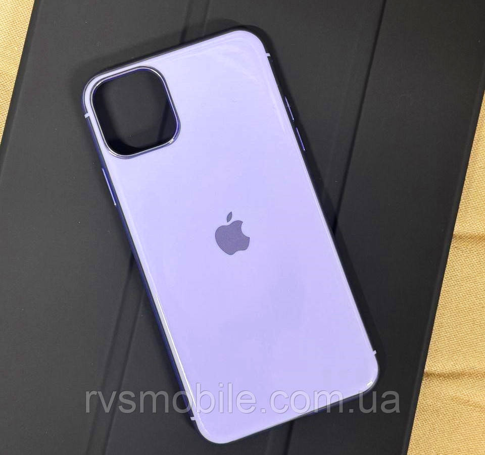 Силіконовий чохол для iPhone 11 Pro Max - Глянець з рамкою під метал, Ліловий