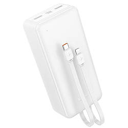 Внешний Акумулятор (power bank) Hoco J118B 30000mAh white + кабель Type-C/Lightning