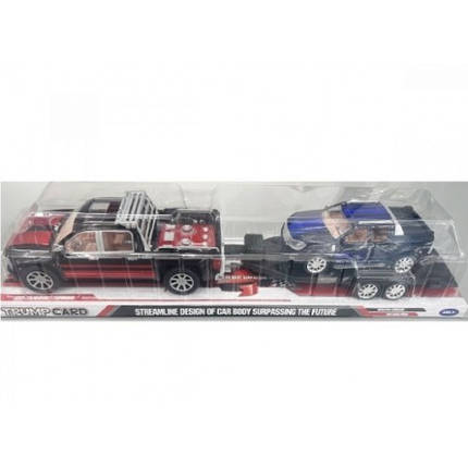 БЕЗ ПРИЧЕПА Машина Пікап 9268-60 інерційний з машиною в слюді 62х14х15.5 см, фото 1