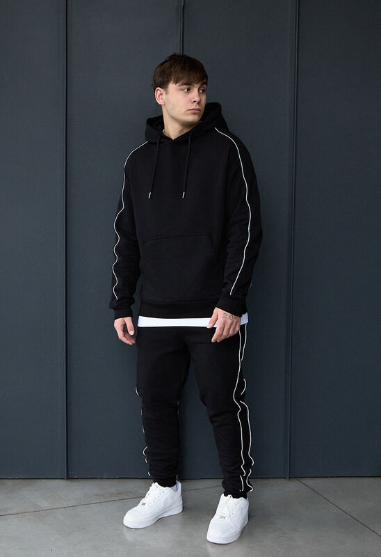 Спортивний оверсайз костюм Staff kant black oversize