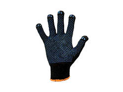 Перчатки робочі 8311 чорні з синьою ПВХ крапкою 10р. ТМ VIVA TRADE   Solmir