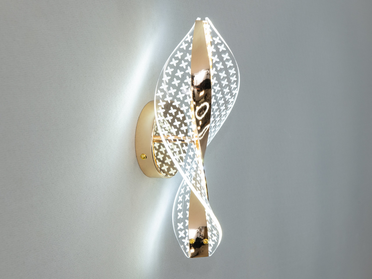 Оригінальний настінний LED світильник у спальню, колір золото, 6W F3851-5-LS