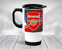 Термокружка  Arsenal футбольна команда, автомобільний термокухоль #002 450 мл Біла