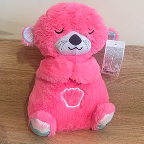 М`яка іграшка Нічник Сплюшка Видра рожева дихає колискові підсвічується 28*11*15см (M17925)