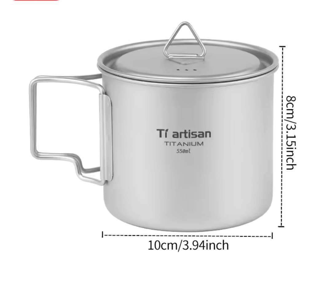 Титанова чашка з кришкою Ti artisan 550 мл + чохол