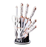 Набір із 9 кухонних ножів зі стругачкою, овочечисткою та підставкою ART-0346 HP227