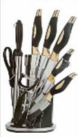 Набір із 9 кухонних ножів зі стругачкою, овочечисткою і підставкою STAINLESS STEEL (ART-0348) HP227