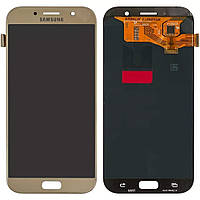 Дисплей (екран) Samsung Galaxy A7 2017 A720F з тачскріном (золотистий TFT)