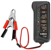 Тестер акумулятора Neo Tools 12В 2 затискачі типу крокодил
