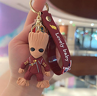 Силіконовий Грут брелок на рюкзак, Круті брелоки Вартові Галактики Marvel, Брелоки на сумку, ключі, рюкзак