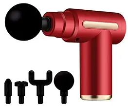 Масажер ручний акумуляторний для всього тіла з 4 насадками та 6 режимами швидкості MASSAGE GUN ART-0123 YU227