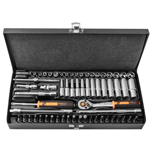 Набір головок торцевих NEO Tools (1/4", 63 шт.) (10-008), фото 1