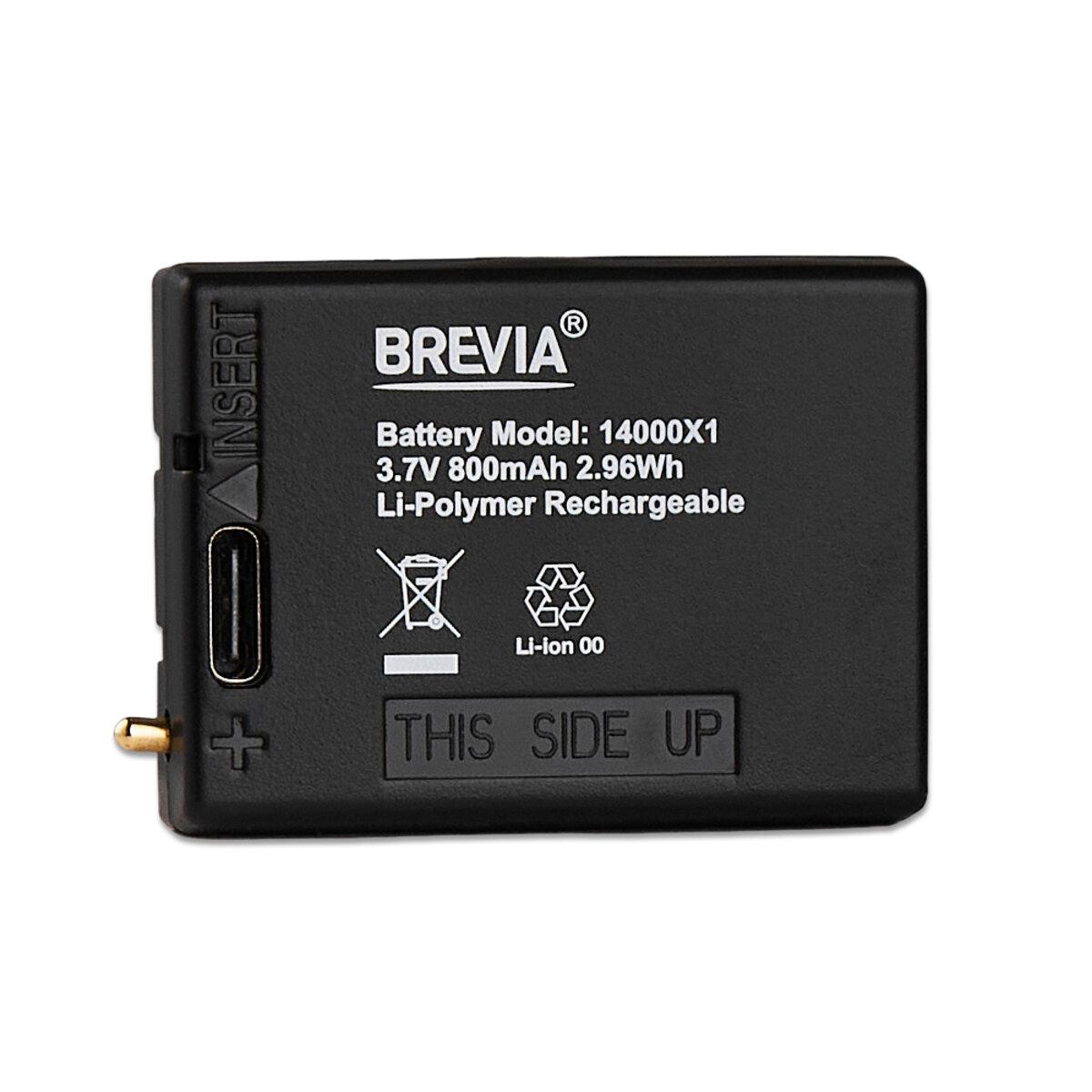 Акумулятор Brevia 3.7V 800mAh Li-polymer з Type-C для налобних ліхтарів (14000X1)