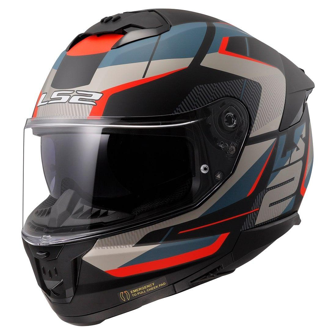Мотошолом LS2 FF808 Stream 2 Road Matt Black Blue L