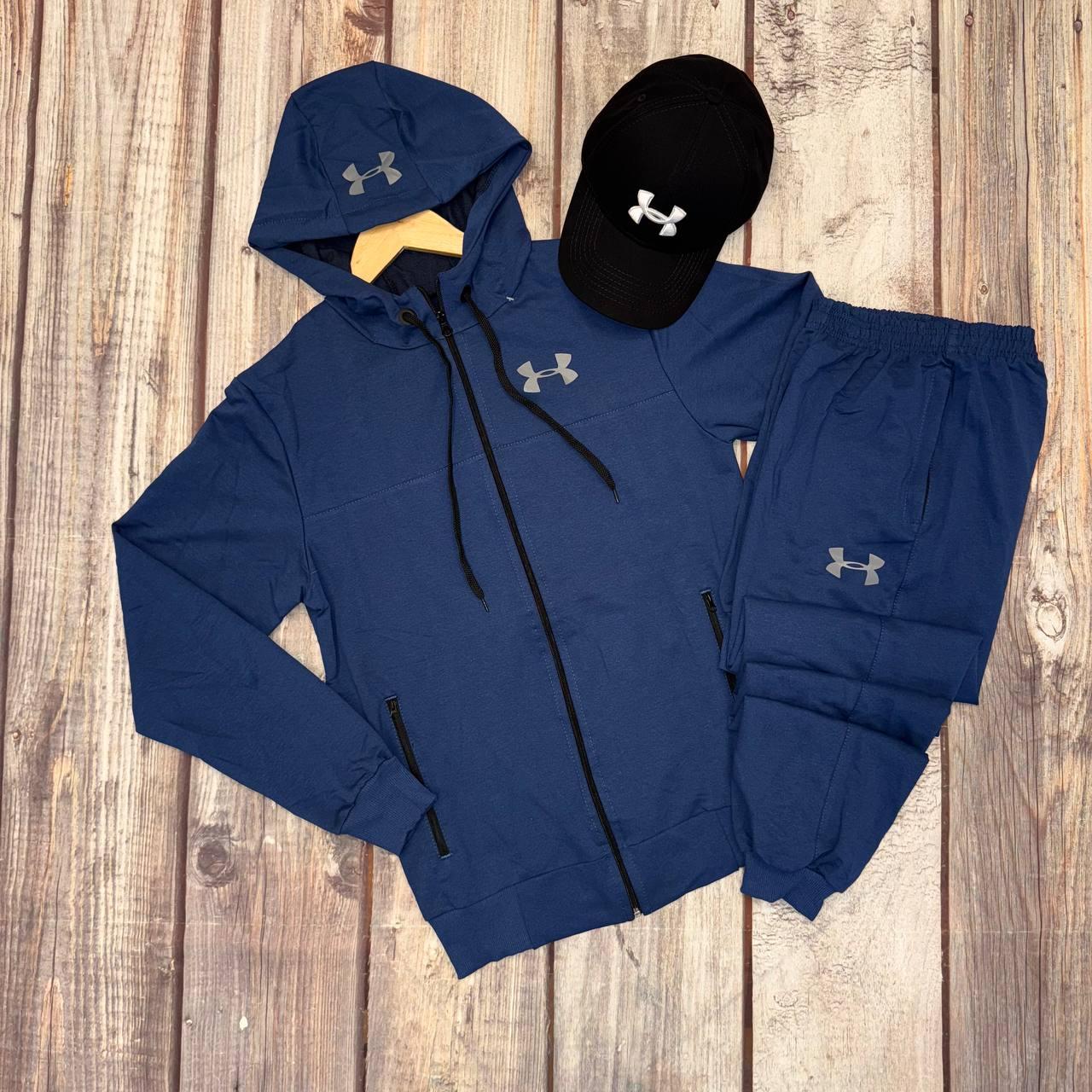 Спортивний костюм чоловічий Under Armour з капюшоном весняний осінній літній андер армор синій, фото 1