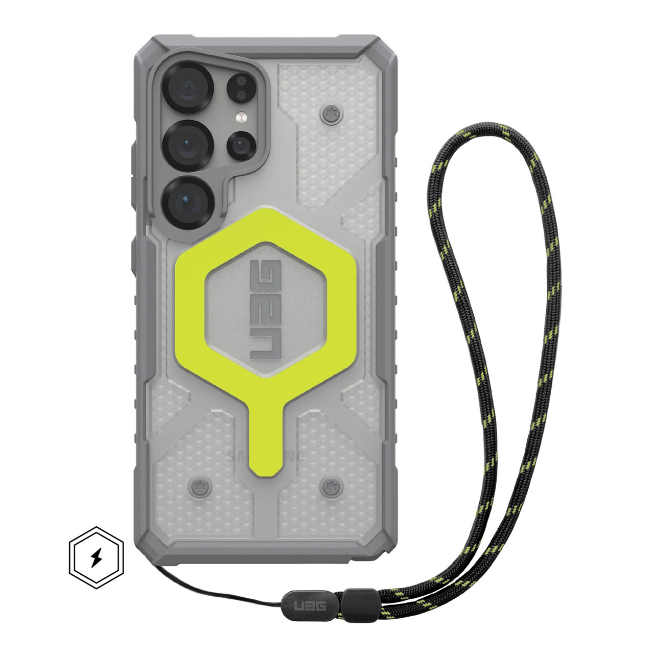 Чохол+ремінець UAG для Samsung Galaxy S25 Ultra Pathfinder Clear with Magnet Bundle Active Neon Lanyard Оригінал!, фото 1
