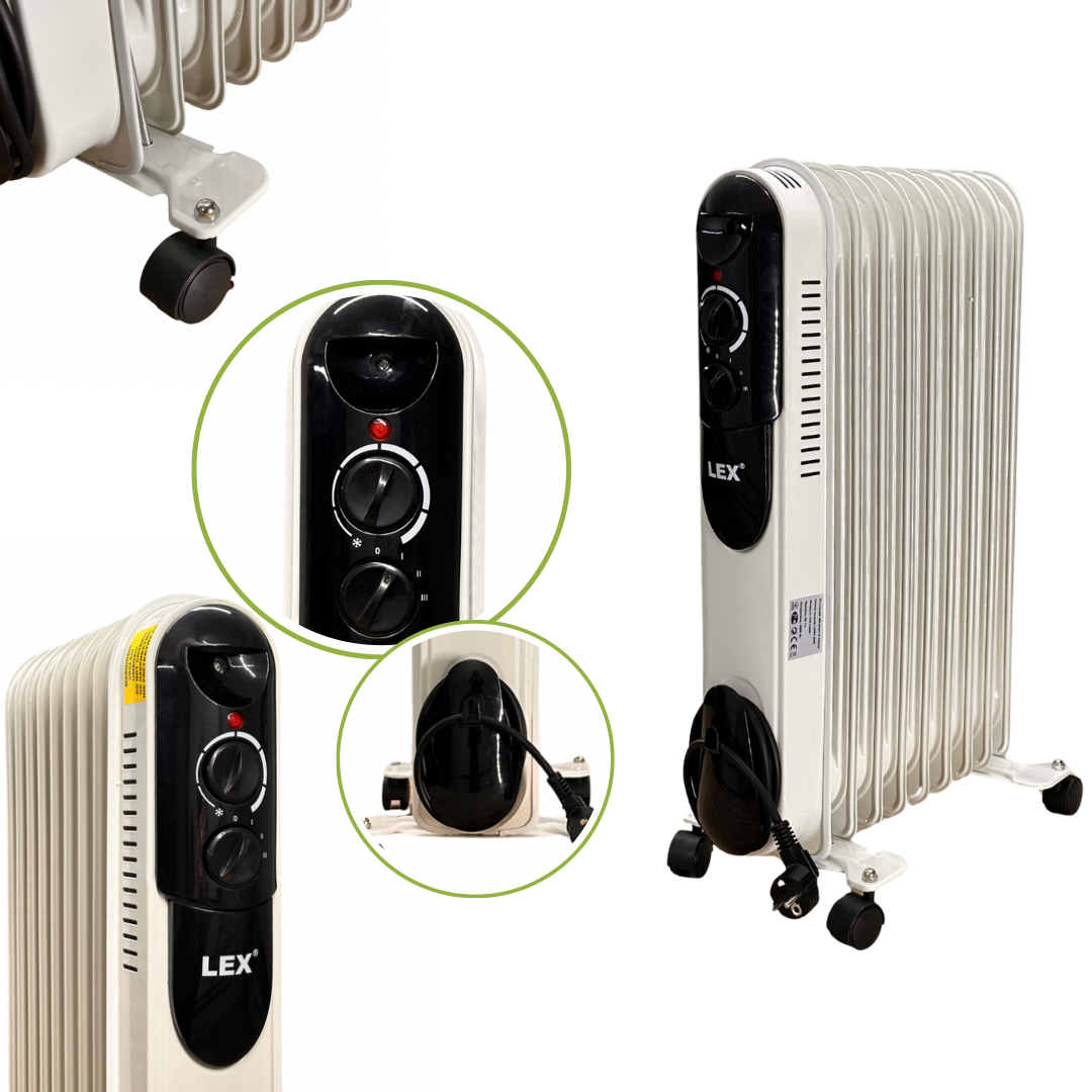 Обігрівач масляний LEX LXHY-20M 800-1200-2000Вт