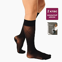 Гольфи компресійні медичні 2 клас (чорні) довгі Фентезі понад 40 см 15-20 мм рт ст Veinax