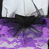 Жіночий пеньюар фіолетового кольору з підтяжками для панчох + стрінги, фото 6