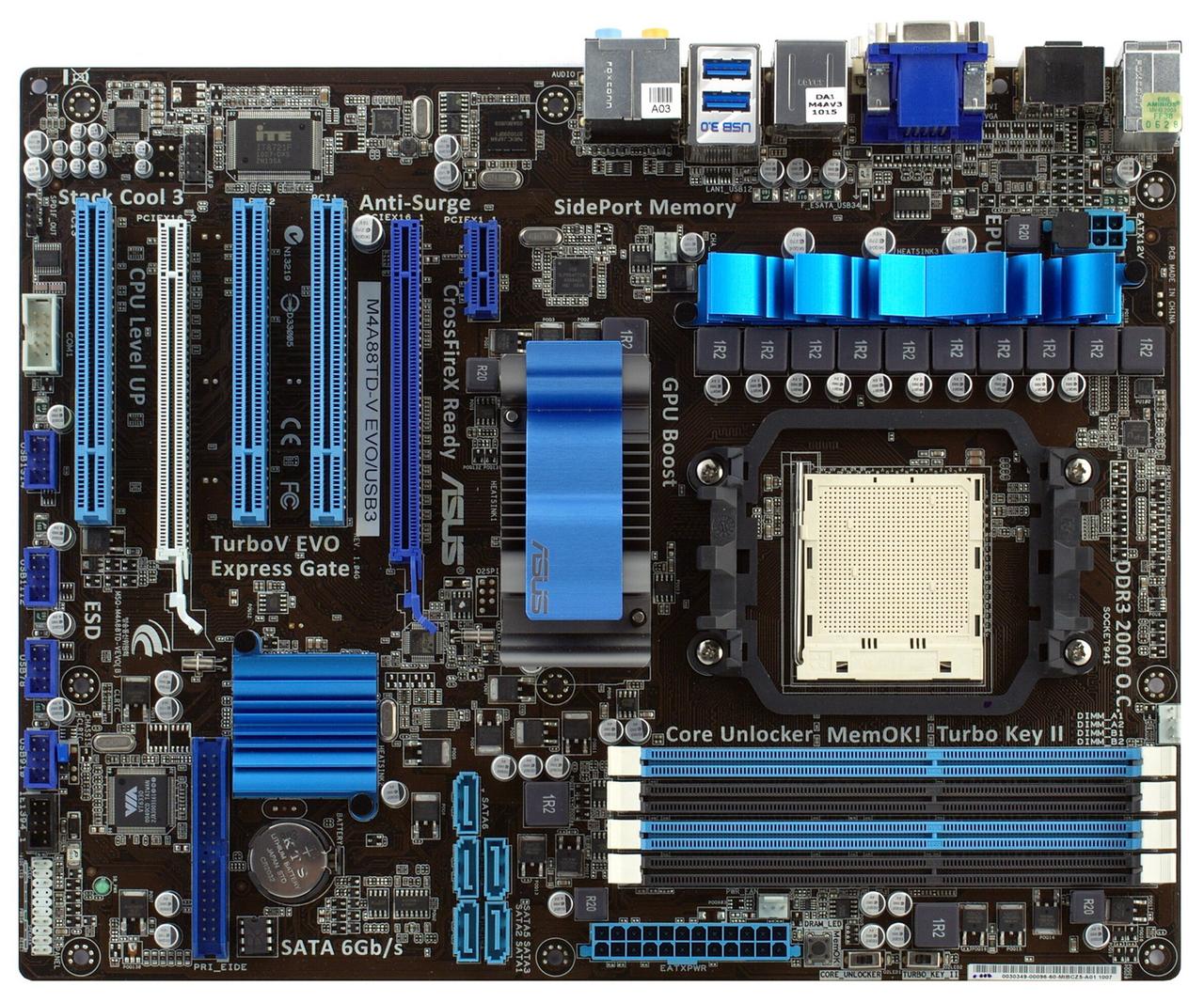 Материньска плата Asus M4A88TD-V EVO/USB3 REV: 1.05 (AMD 880G, ATX, 2*PCI-E, USB3) sAM3/sAM3+ БВ