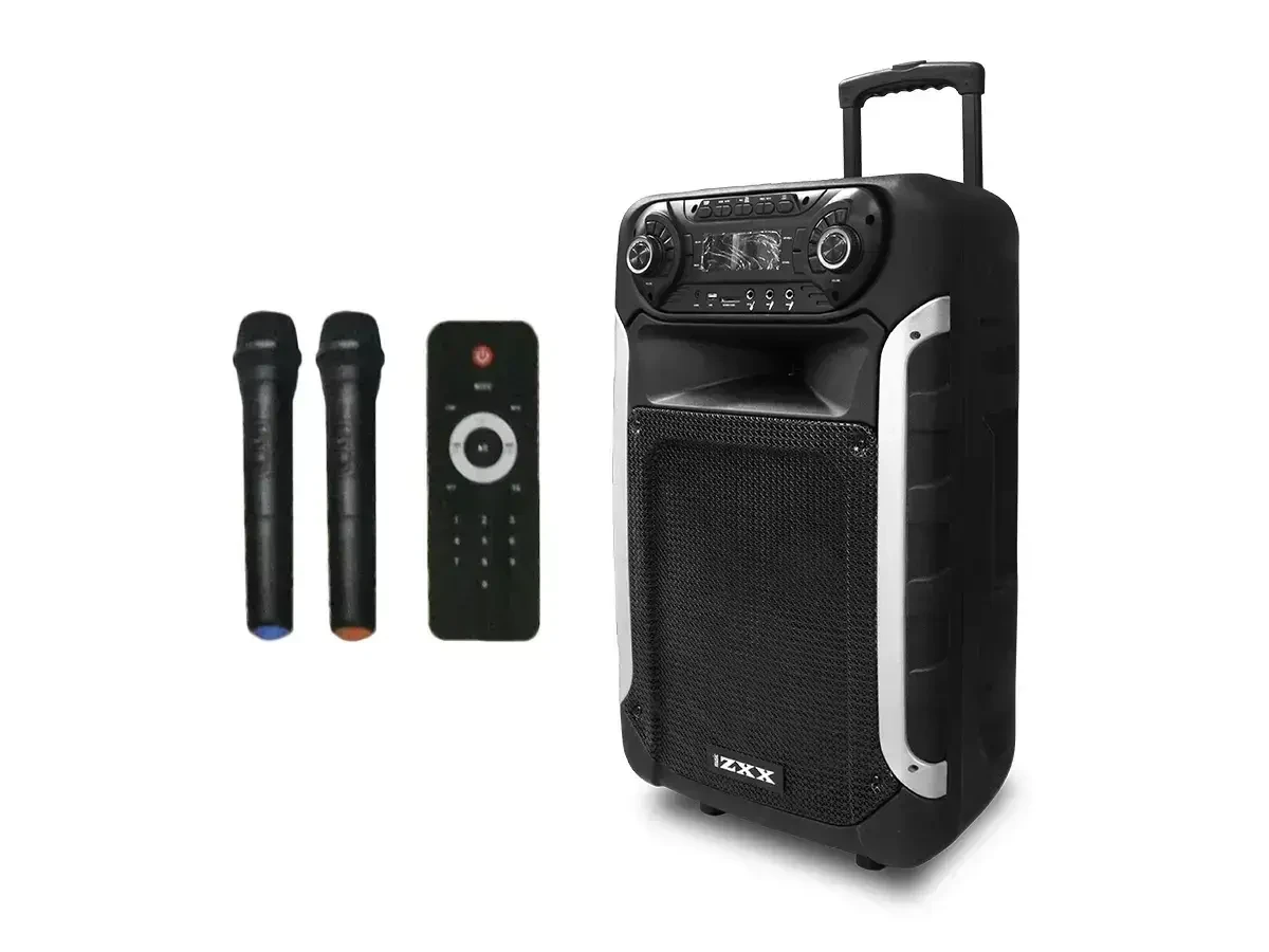 Акустична переносна колонка ZXX-9393 80 Вт 15" 81х30х30 см TWS/FM/USB/TF/SD/BT/REC/LED/2MIC