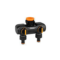 Розподільник з 2 кранами, РЗ 1" до РЗ 3/4", BLACK LINE, ECO-PWB3052