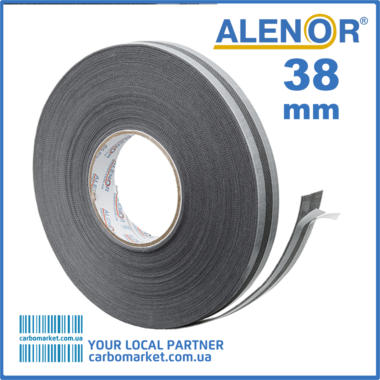 Стрічка антипилова ALENOR PP для торців сотового полікарбонту (ширина 38 мм), фото 1