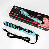 Стайлер для об'єму волосся, Щипці для укладання та завивки Гребінці щипці волосся QA-42, фото 6