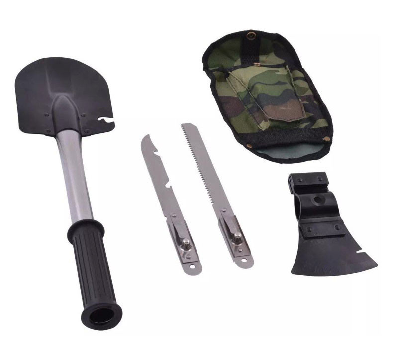 Туристичний набір 4 в 1 – лопата, сокира, ніж, пила, чохол, складаний інструмент, фото 1