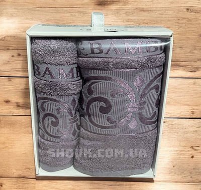 Набір бамбукових рушників 1+1 Cestepe Bamboo фіолетовий