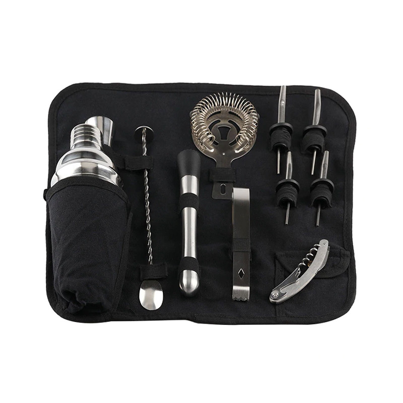 Набір для бару 12 предметів Youchen MC-B9 у чохлі. Великий набір для коктейлів, фото 1